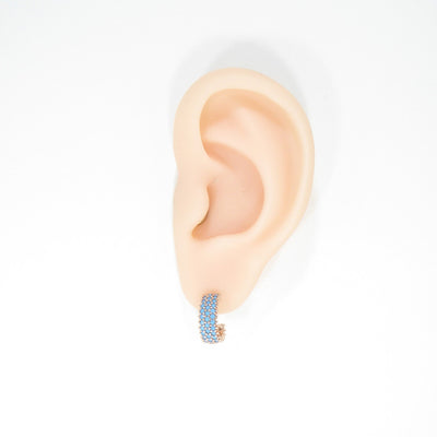 Blue Half Hoop Earrings
