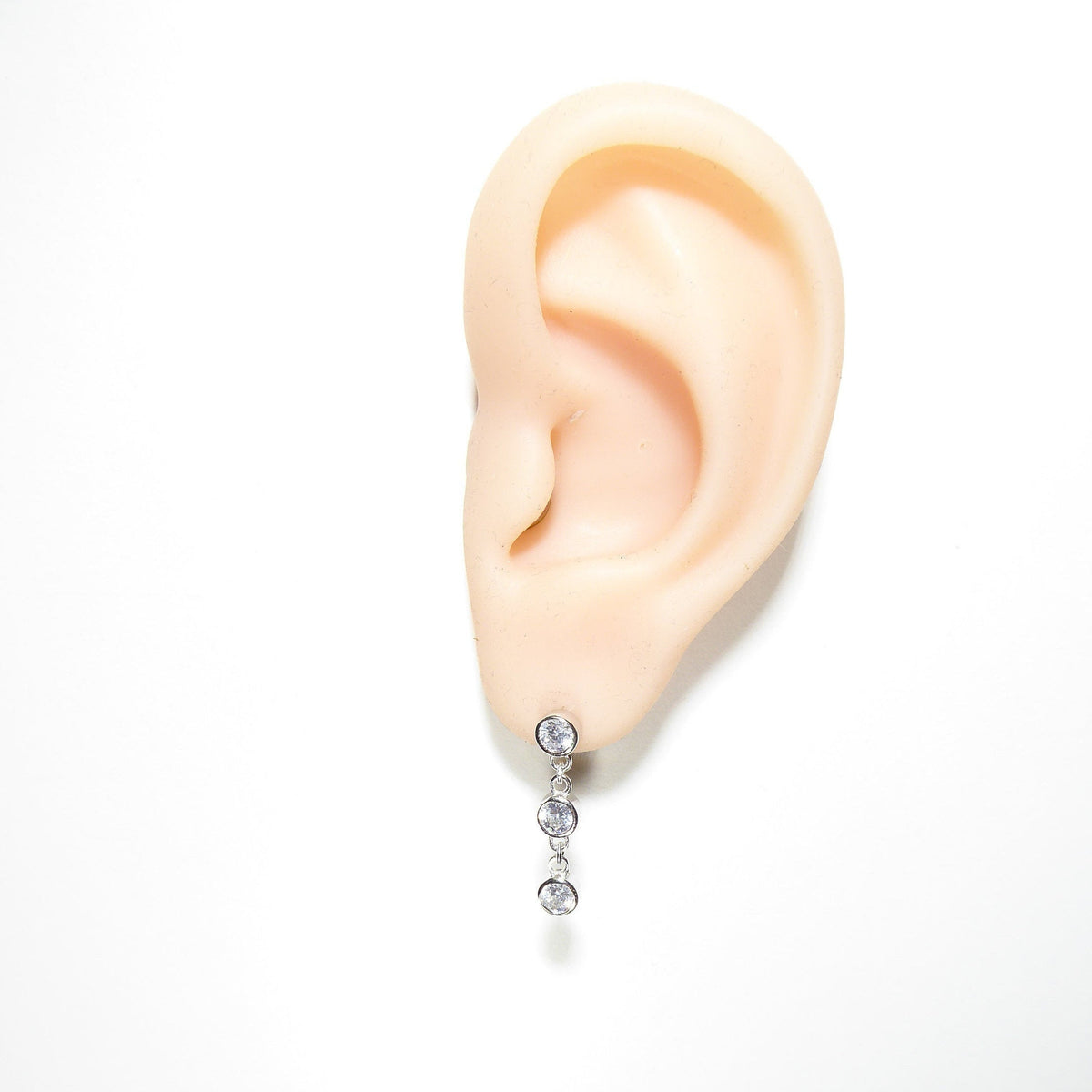 Three Stones Dangle Earrings