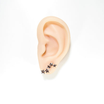Plain Five Stars Stud Earrings