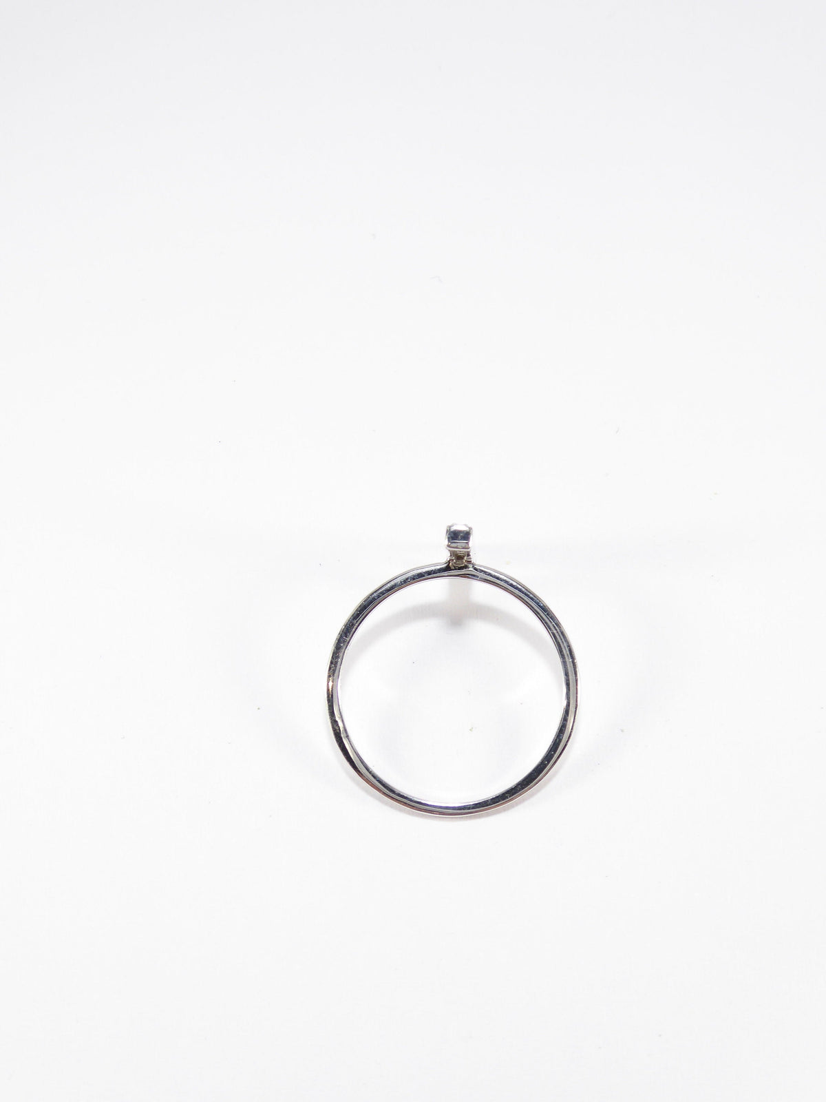 British Vintage Genuine Diamond Bar Ring, 9k White Gold ( UK M , US 6 )