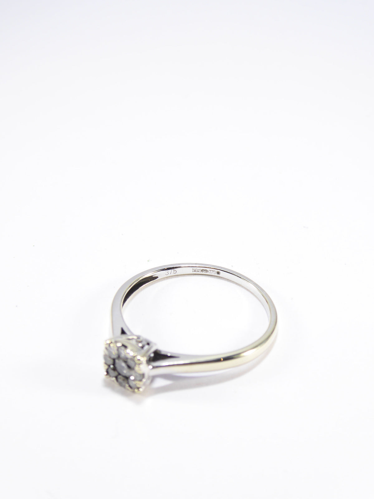 British Vintage .25ct Diamond Solitaire Ring, 9ct Solid White Gold ( UK P  - US 7.5 )