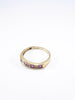 British Vintage Rare Ruby & Diamond Half Eternity Ring, 9k Solid Gold  ( UK Q - US 8 )