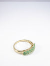 Unique British Vintage Siberian Emerald Half Eternity Ring, 9ct Solid Yellow Gold ( UK Q - US 8 )