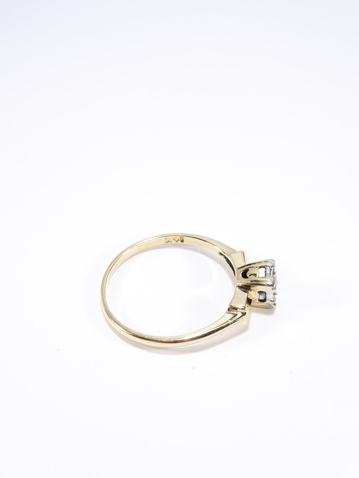 Vintage Thin .15ct Diamond Solitaire Ring, 14ct Solid Yellow Gold ( UK L  - US 6 )