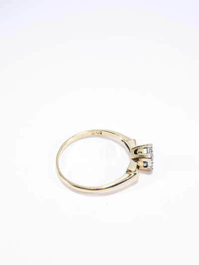 Vintage Thin .15ct Diamond Solitaire Ring, 14ct Solid Yellow Gold ( UK L  - US 6 )