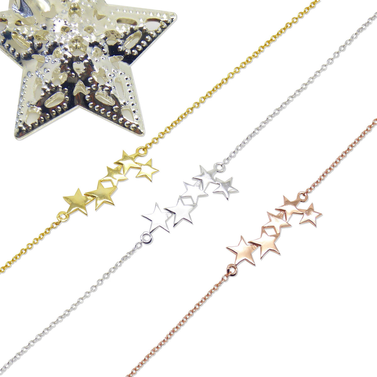 Plain Five Stars Bracelet