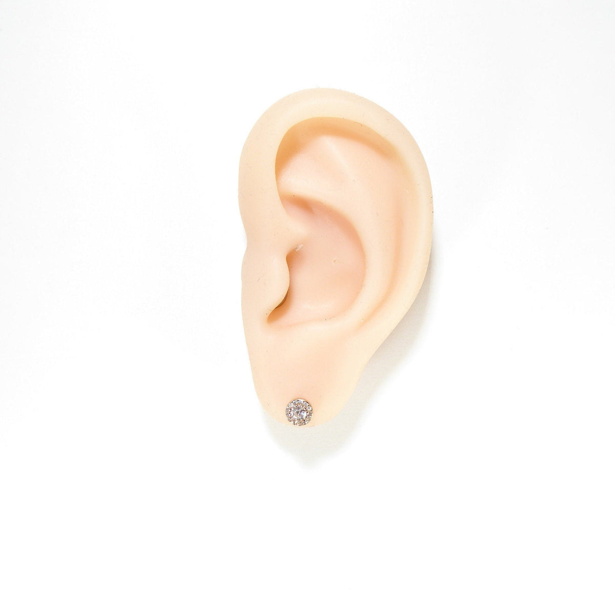 Small Lux Single Stone Stud Earrings