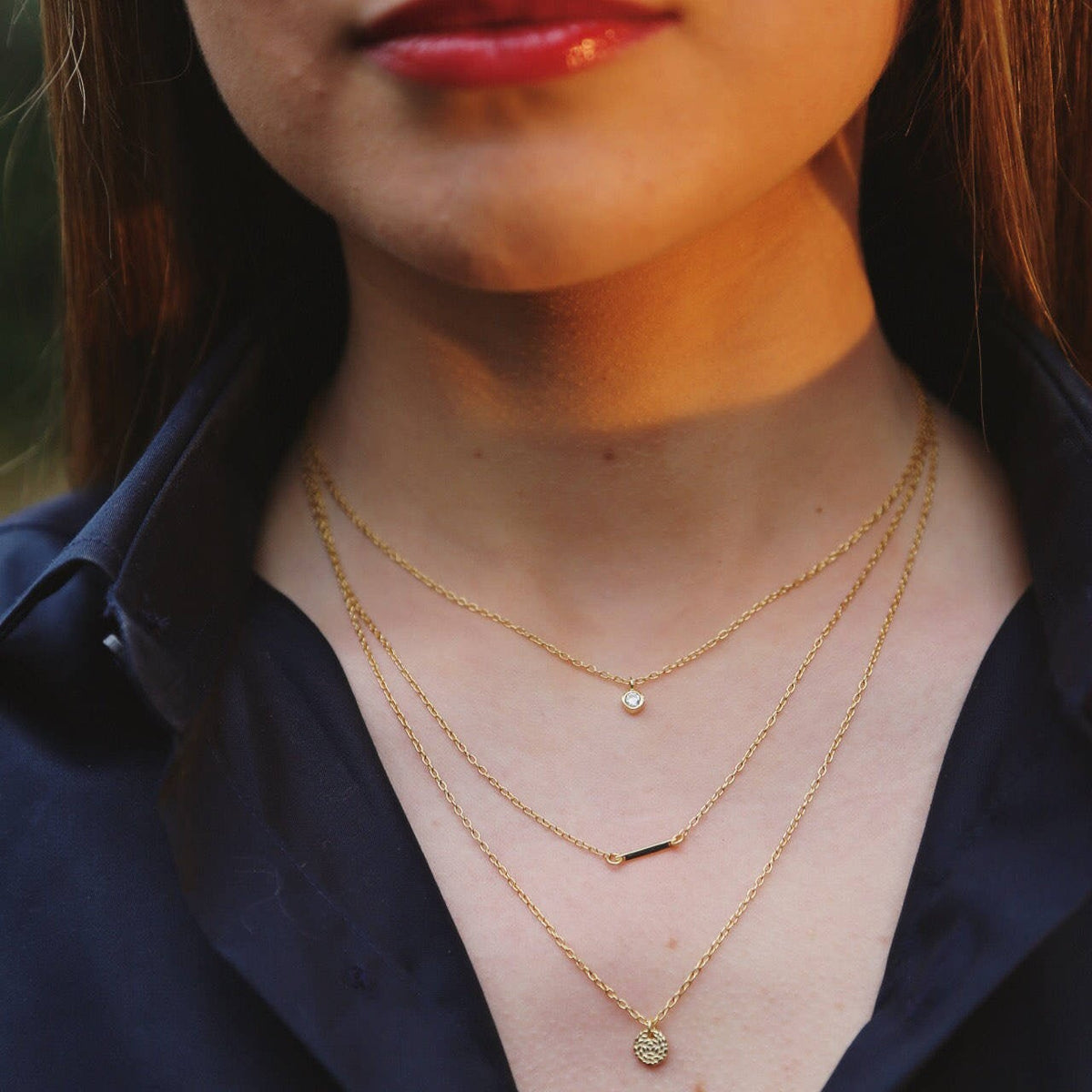 Three Lane Geometric Necklaces
