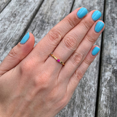 Ruby Look Cz Stone Rings