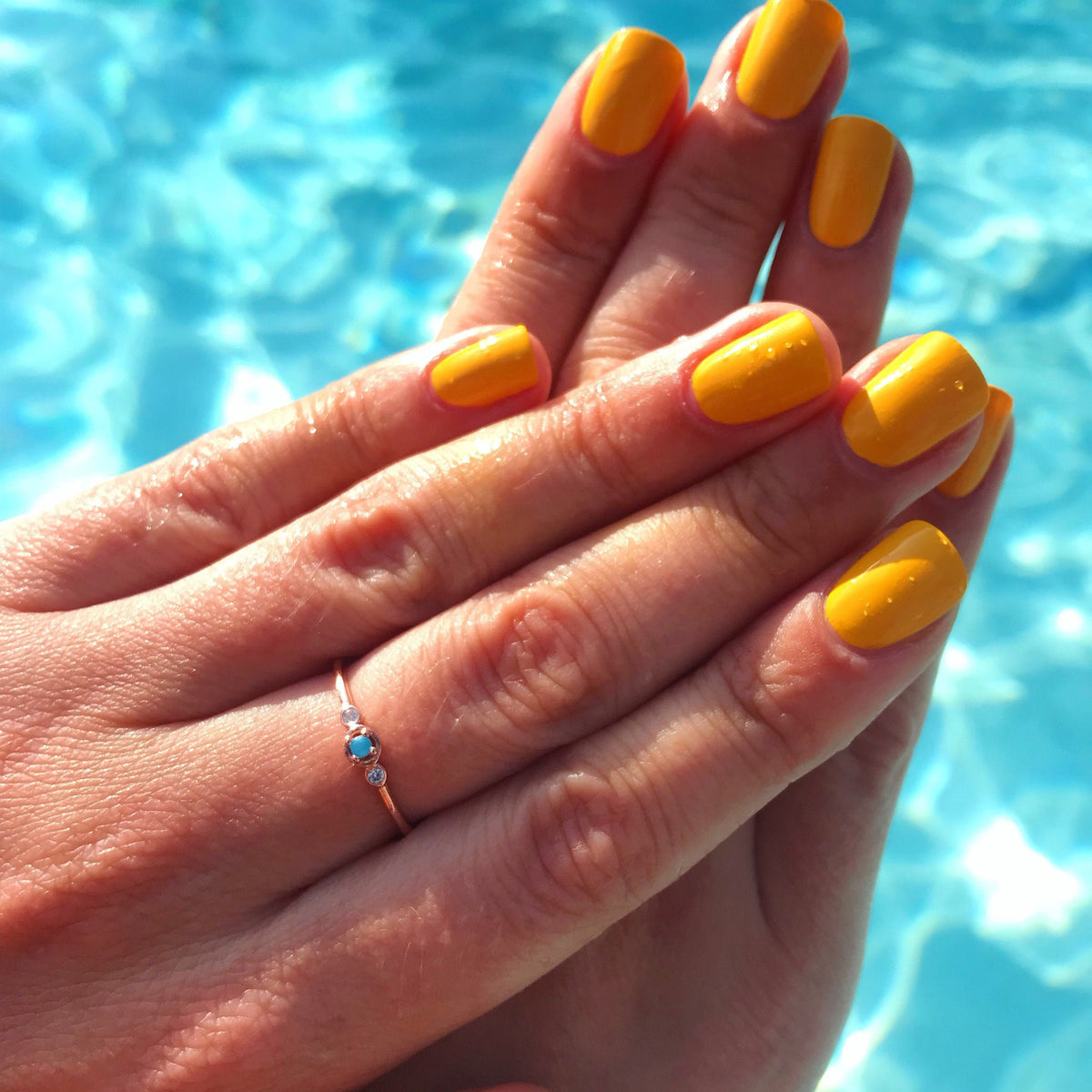 Turquoise Colour Cz Stone Rings
