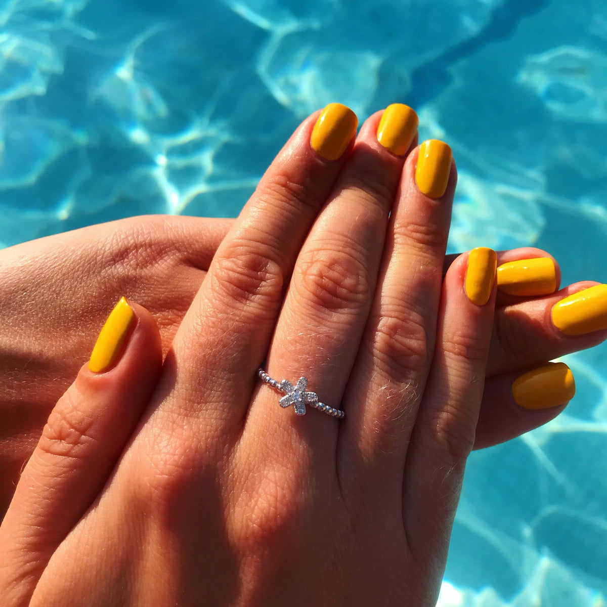 Flower Ball Band Rings