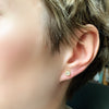 Small Lux Single Stone Stud Earrings