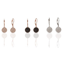 CZ Stone Disc Earrings