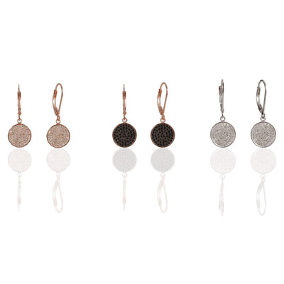 CZ Stone Disc Earrings