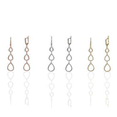 Triple Drop Dangle Earrings