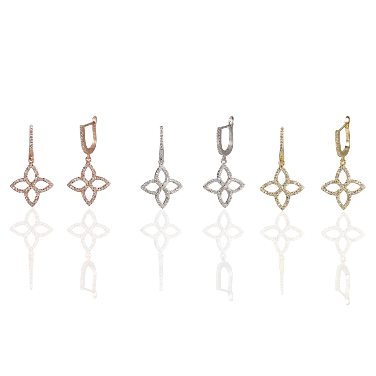 Large Flower Hanging Earrings