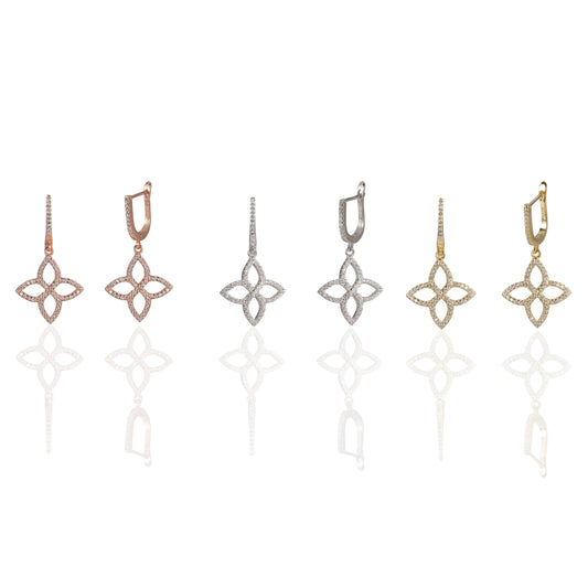Large Flower Hanging Earrings