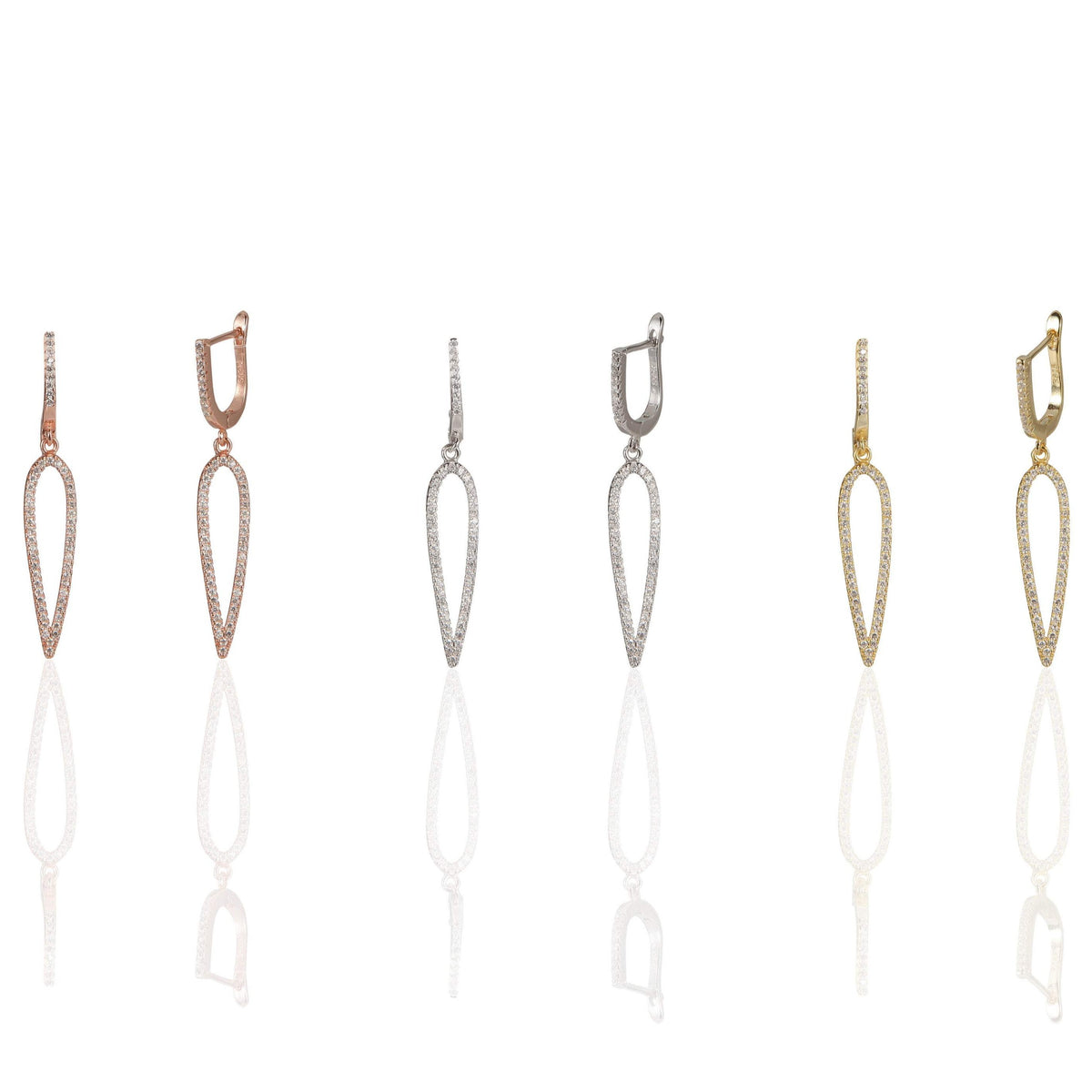 Needle Earrings Cz
