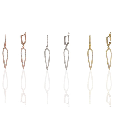 Needle Earrings Cz