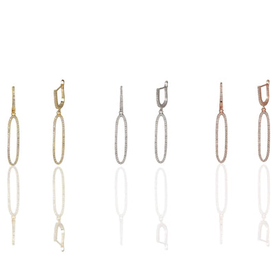 Soft Rectangle Cz Earrings
