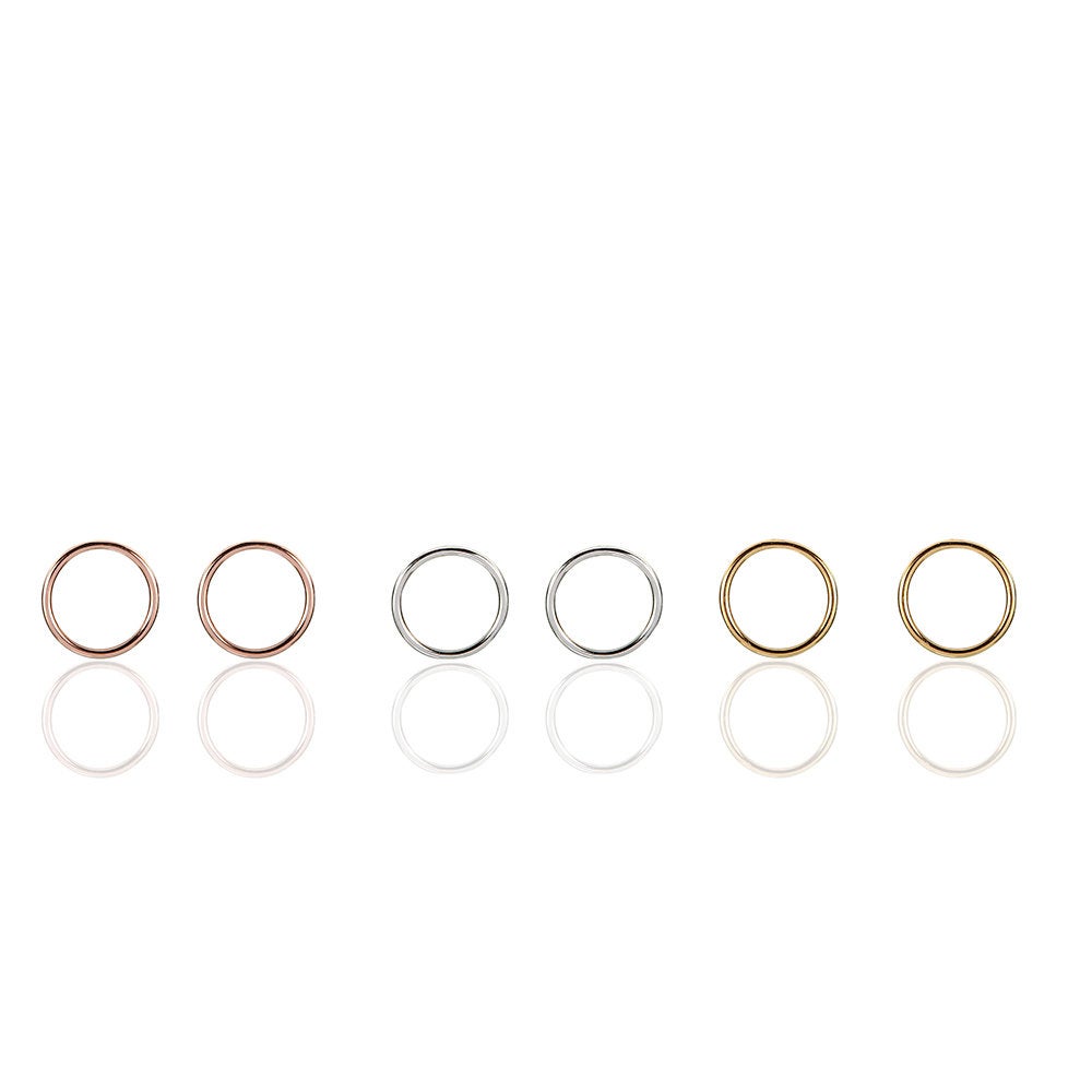 Plain O Circle Stud Earrings