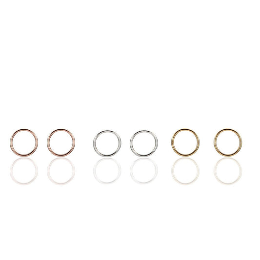 Plain O Circle Stud Earrings