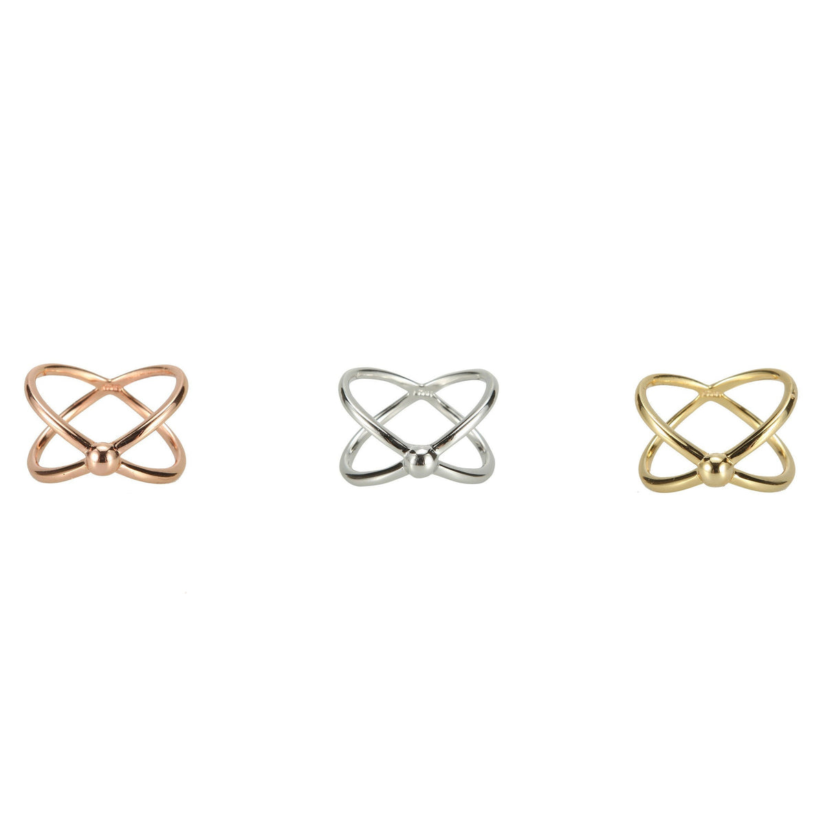 Plain X Bow Cross Rings