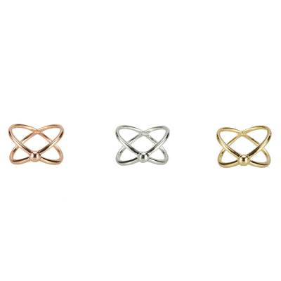 Plain X Bow Cross Rings