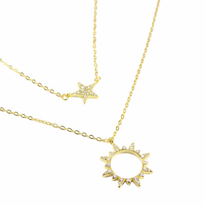 Star & Sun Double Chain Necklaces