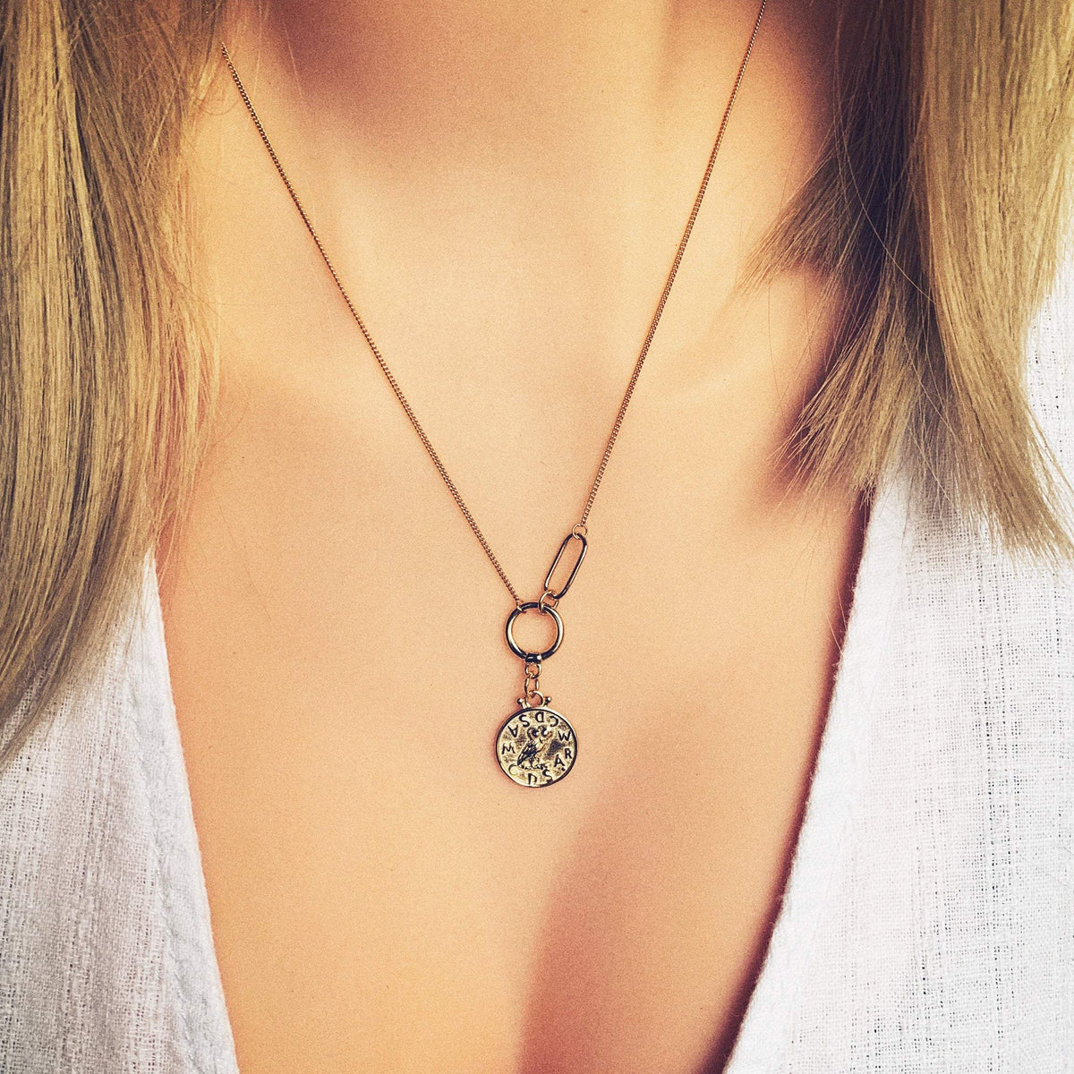 Bohemian Owl Gold Coin Necklaces