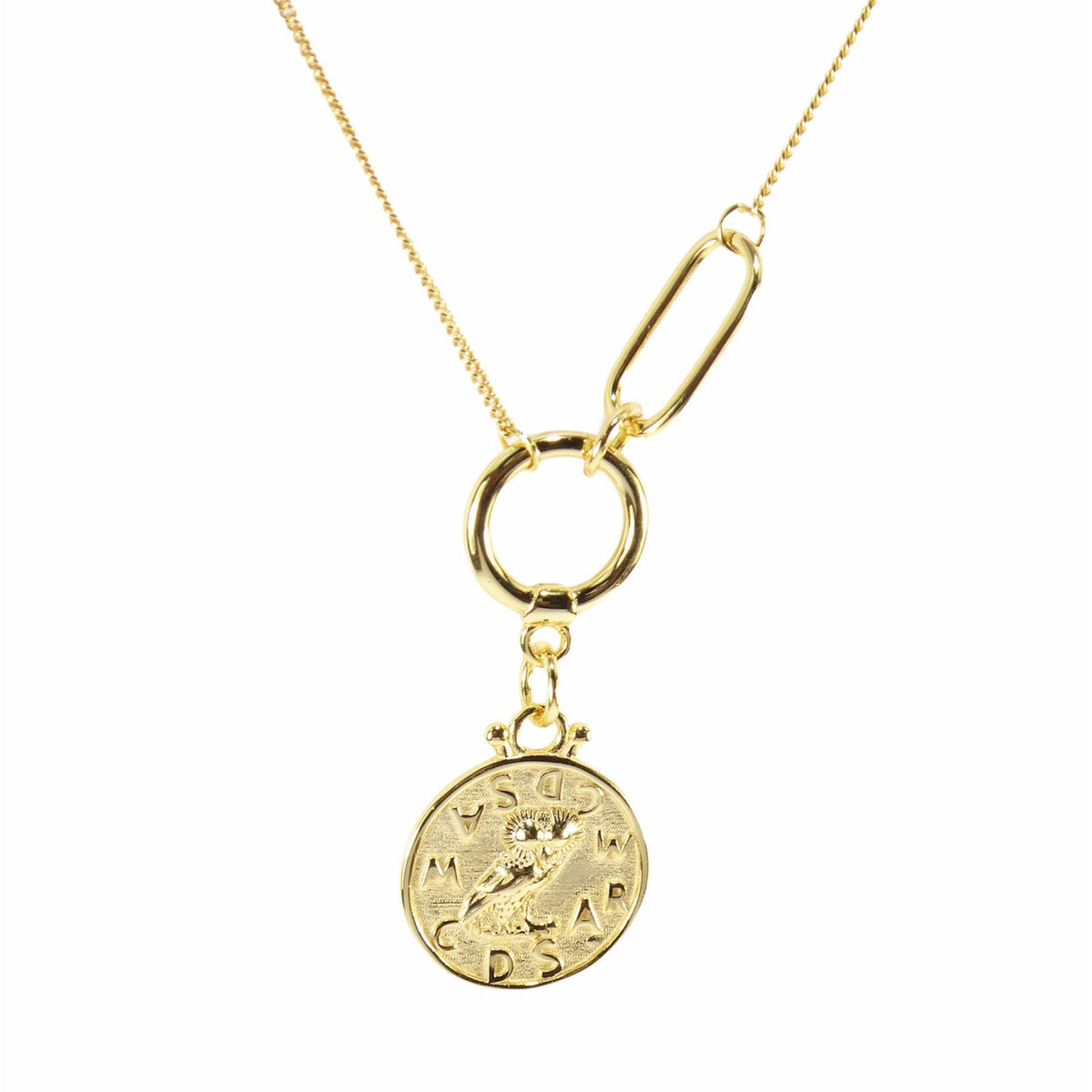 Bohemian Owl Gold Coin Necklaces