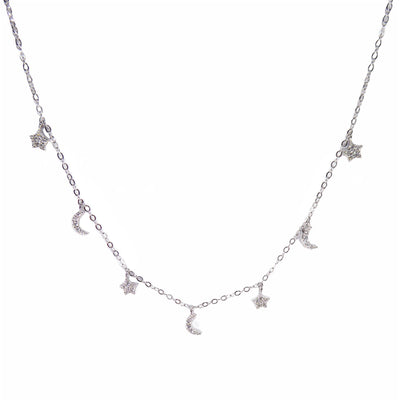 Moon & Star Chain Necklace