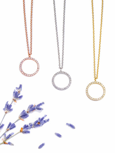 Rainbow Circle CZ Necklaces