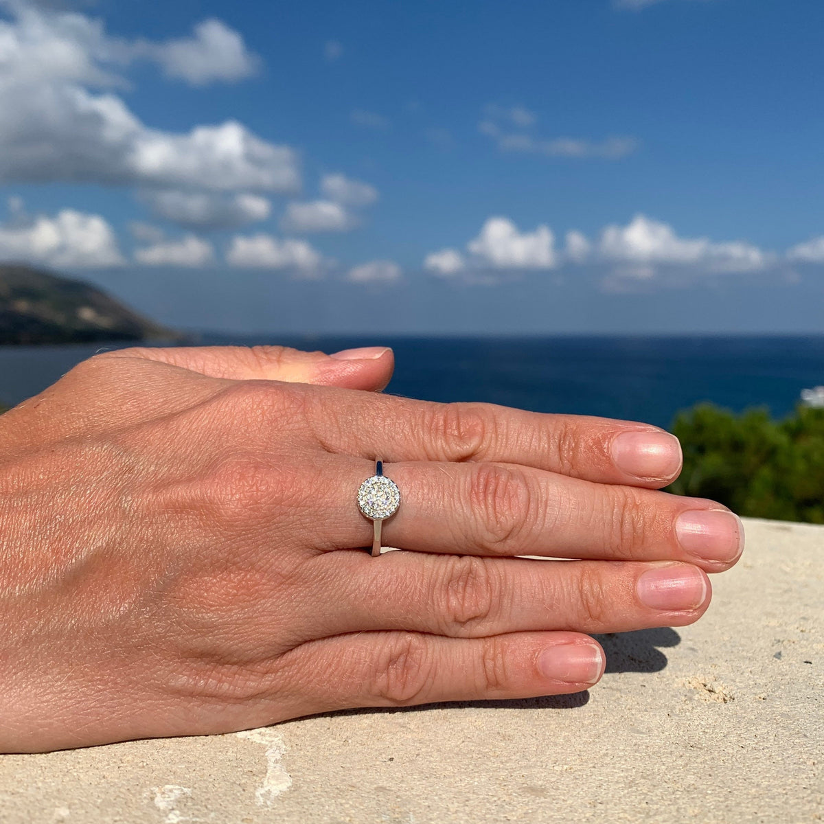 Disc Cz Band Ring