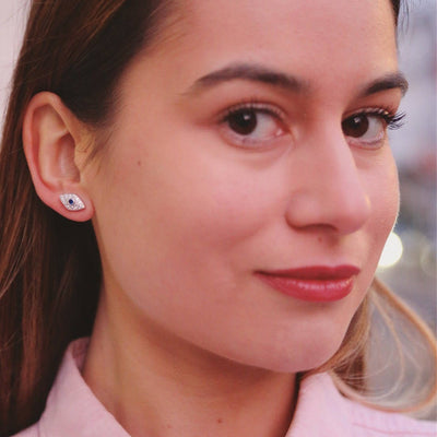 Authentic Evil Eye Stud Earrings