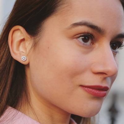 Lux Single Stone Stud Earrings