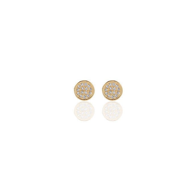 Frame Disc Stud Earrings