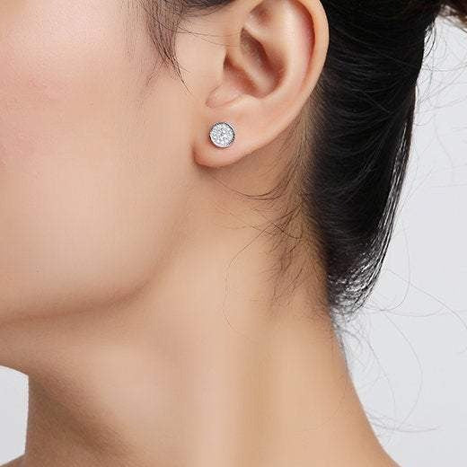 Frame Disc Stud Earrings
