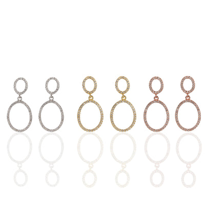 Double Oval Dangle Earrings