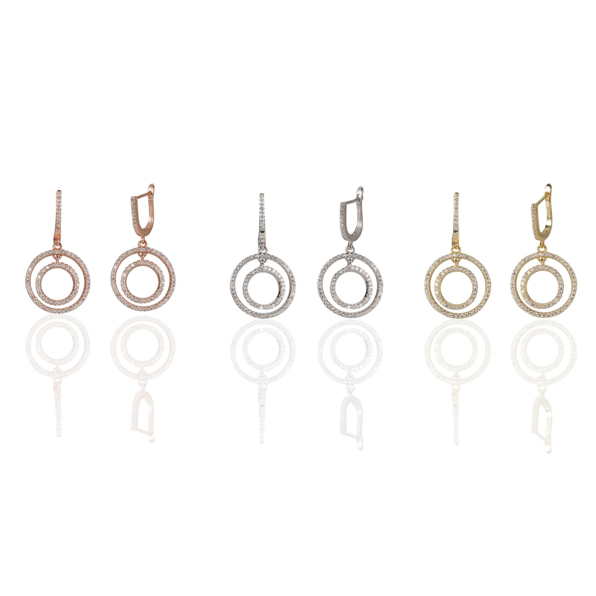 Double Eternity Circle Earrings