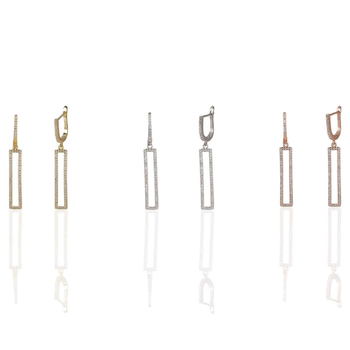 Oblong Cz Earrings