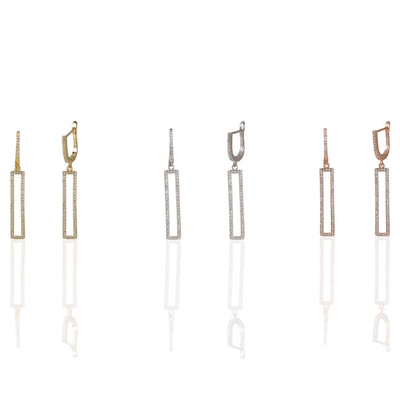 Oblong Cz Earrings
