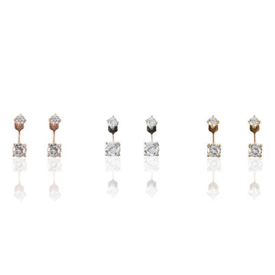 3pcs Double Stone Earrings
