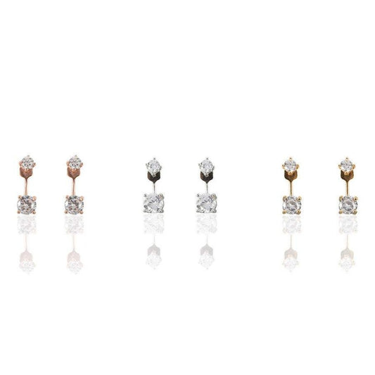 3pcs Double Stone Earrings