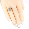 British Vintage Cluster Ring Genuine Diamonds , 9k Solid Gold ( UK J / US 5 )