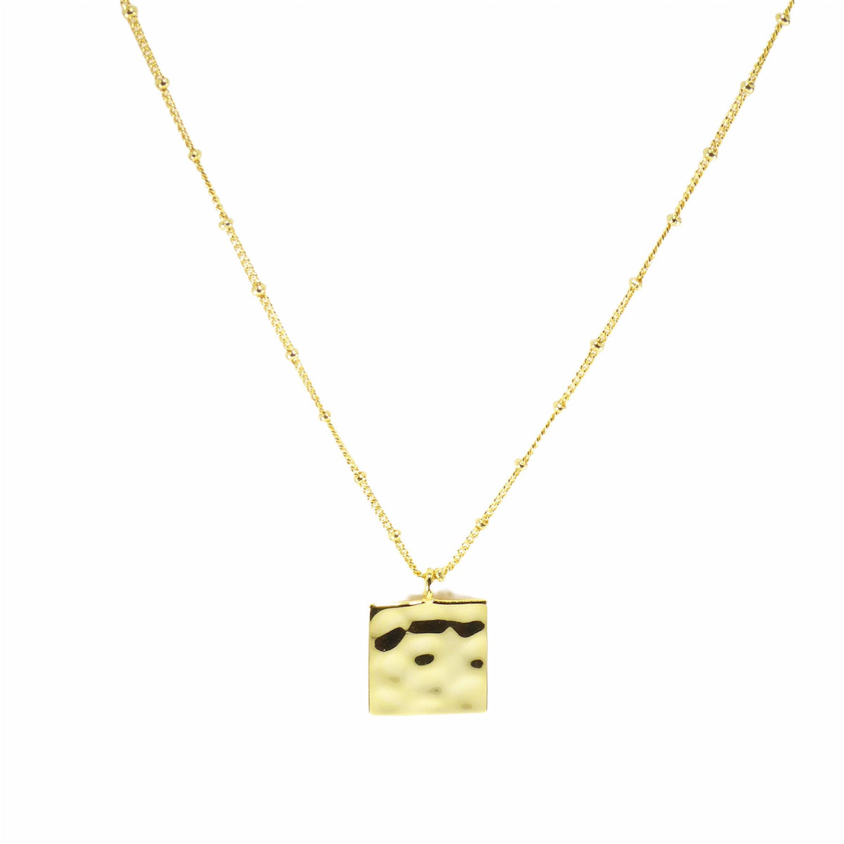 Hammered Square Necklaces