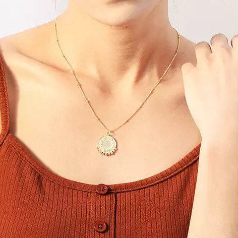 Antique Look Gold Coin Necklaces