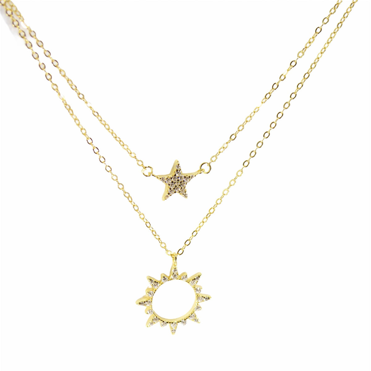 Star & Sun Double Chain Necklaces