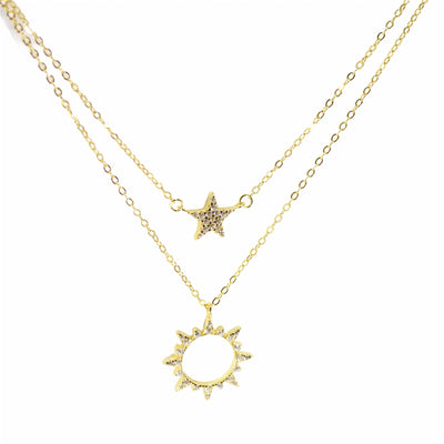 Star & Sun Double Chain Necklaces