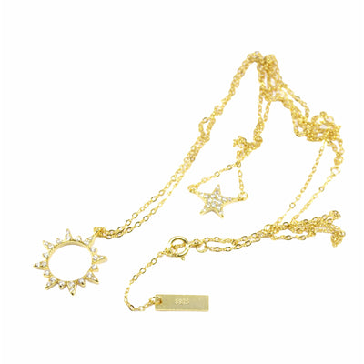 Star & Sun Double Chain Necklaces